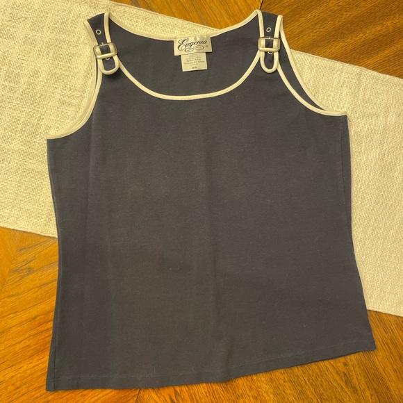 EUGENIA NAVY BLUE COTTON TANK M - Picture 2 of 4